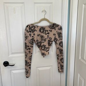 Dragon Cropped Top with ties in the back (Super Hot)
